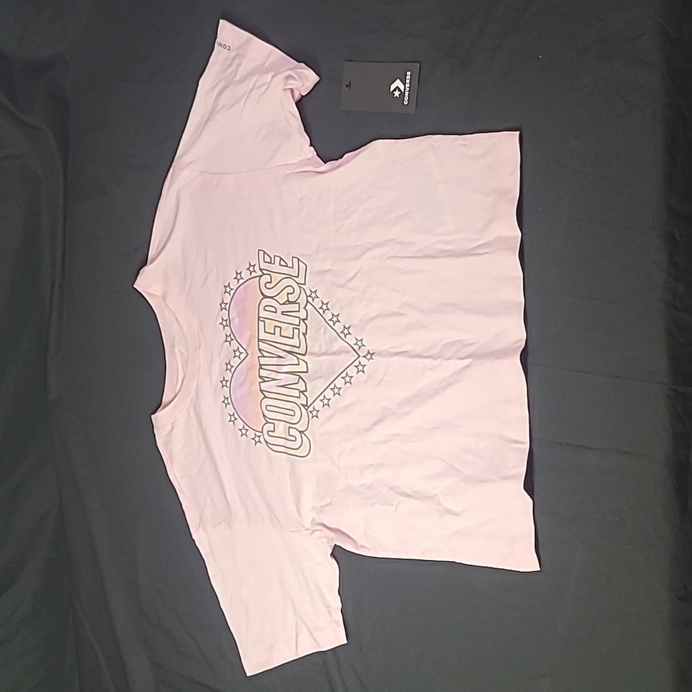 Converse Girls' Aluminum Heart T-Shirt (Big Kids) Size XL